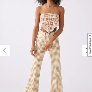 Wrangler Tan Checkered Flare Jeans